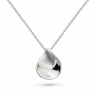 Sterling silver double petal necklace