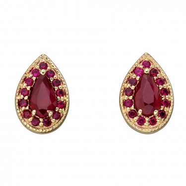 9ct Gold Ruby Earrings