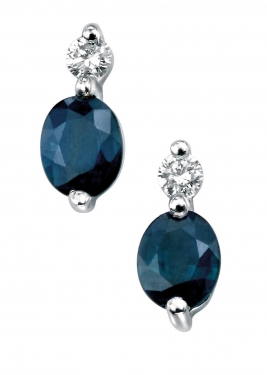 Sapphire and white gold earrings