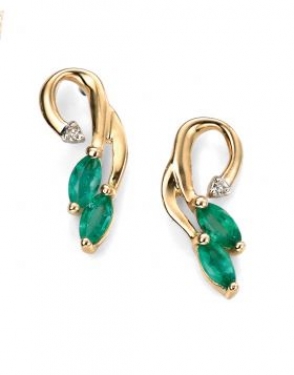 9ct Gold Emerald earrings