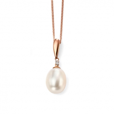 9ct rose gold & freshwater pearl necklace