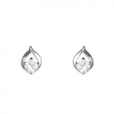9ct White gold & CZ stud earrings