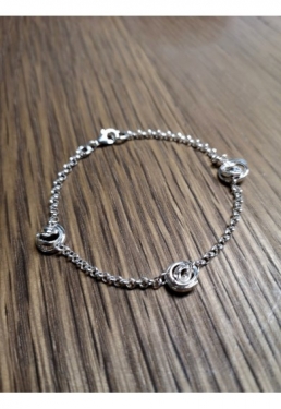 Sterling Silver Mini 3 Q Bracelet